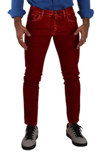 Thumbnail for Ravishing Red Slim Fit Designer Jeans