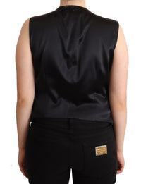 Thumbnail for Chic Buttoned Black Waistcoat