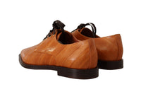 Thumbnail for Elegant Eel Leather Lace-Up Formal Flats