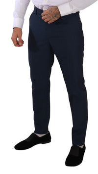 Thumbnail for Elegant Slim Fit Dress Pants in Dark Blue