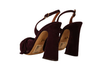 Thumbnail for Elegant Purple Suede Heels Sandals