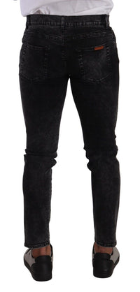 Thumbnail for Sleek Slim-Fit Designer Jeans in Black Gray