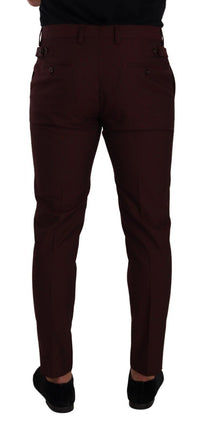 Thumbnail for Maroon Slim Fit Dress Pants