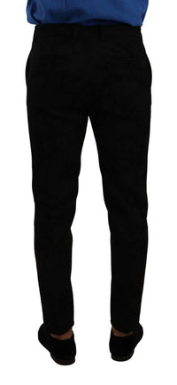 Thumbnail for Elegant Slim Fit Dress Pants in Black Brocade