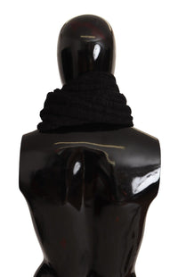 Thumbnail for Elegance Unleashed Black Wool Scarf