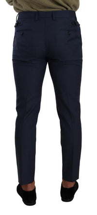 Thumbnail for Elegant Dark Blue Slim-Fit Dress Pants