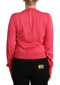 Thumbnail for Elegant Pink Silk Crewneck Sweater