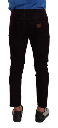 Thumbnail for Elegant Burgundy Slim Fit Denim