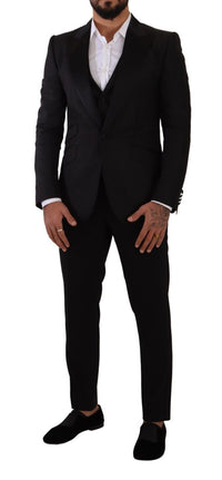 Thumbnail for Sicilia Slim Fit Black Suit Ensemble
