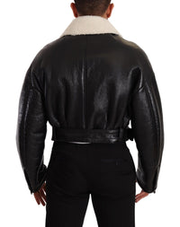 Thumbnail for Elegant Shearling Biker Jacket