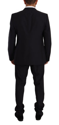 Thumbnail for Elegant Navy Slim Fit Wool Silk Two-Piece Suit