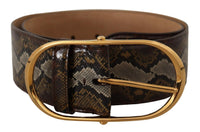 Thumbnail for Elegant Gold Oval Buckle Leather Belt