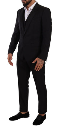 Thumbnail for Elegant Black Three-Piece Martini Fit Suit