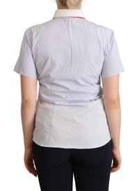 Thumbnail for Chic Light Blue Polished Cotton Polo Top