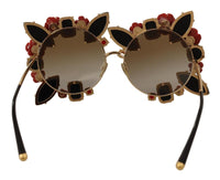 Thumbnail for Elegant Round Metal Sunglasses with Rose Detail