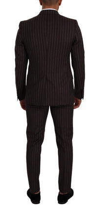 Thumbnail for Elegant Maroon Striped Slim Fit Suit