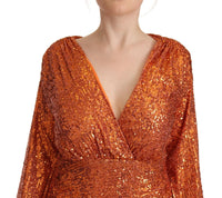 Thumbnail for Sequin Embellished Wrap Mini Dress