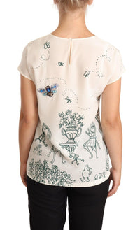 Thumbnail for Elegant Silk Botanical Garden Fountain Tee