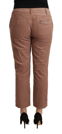 Thumbnail for Brown Cotton Tapered Cropped Pants