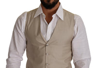 Thumbnail for Beige Cotton Silk Formal Dress Vest