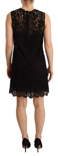 Thumbnail for Elegant Floral Lace Sheath Dress in Black