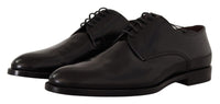 Thumbnail for Black Leather Lace Up Formal Derby Shoes