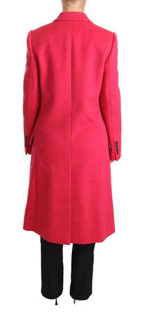 Thumbnail for Elegant Pink Wool-Cashmere Coat