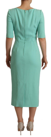 Thumbnail for Mint Green Sheath Dress with Square Neck