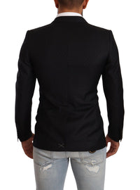 Thumbnail for Elegant Black Dotted Formal Blazer