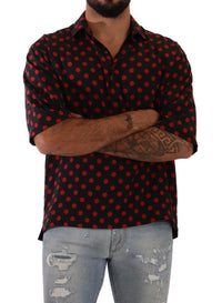 Thumbnail for Elegant Silk Polka Dots Button-Down Shirt