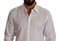 Thumbnail for Elegant White Cotton Dress Shirt - Slim Fit