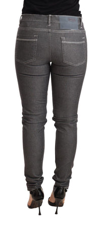 Thumbnail for Elegant Gray Mid Waist Skinny Jeans