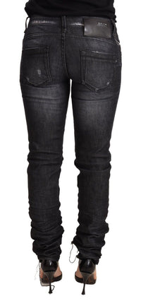 Thumbnail for Elegant Low Waist Skinny Black Denim