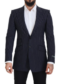 Thumbnail for Elegant Navy Slim Fit Wool Blazer