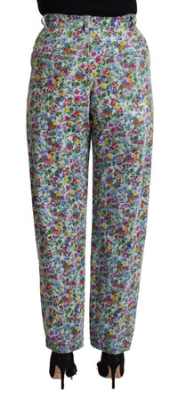 Thumbnail for Floral High Waisted Tapered Denim Jeans