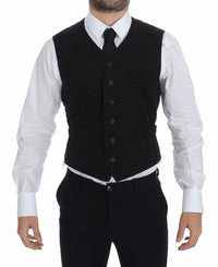 Thumbnail for Black Flax Cotton Dress Vest Blazer