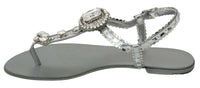 Thumbnail for Elegant Silver Flats with Crystal Embellishments