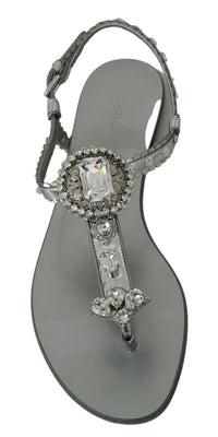 Thumbnail for Elegant Silver Flats with Crystal Embellishments
