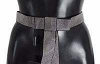 Thumbnail for Black Silk Crystal Bow Waist Belt Elegance