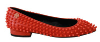 Thumbnail for Vibrant Orange Pointed Leather Flats