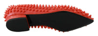 Thumbnail for Vibrant Orange Pointed Leather Flats