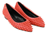 Thumbnail for Vibrant Orange Pointed Leather Flats