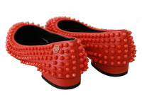 Thumbnail for Vibrant Orange Pointed Leather Flats