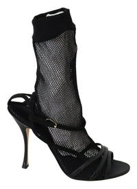 Thumbnail for Chic Black Mesh Stiletto Sandals