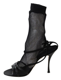 Thumbnail for Chic Black Mesh Stiletto Sandals