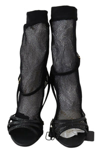 Thumbnail for Chic Black Mesh Stiletto Sandals