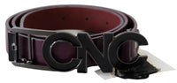 Thumbnail for Brown Leather Large Logo Letter Buckle Belt