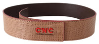 Thumbnail for White Leather Logo Fashion Waist Belt