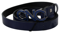 Thumbnail for Blue Leather Logo Skinny Fashion  Belt