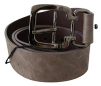 Thumbnail for Dark Brown Leather Metallic Square Buckle Belt